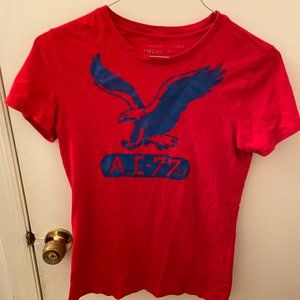 American Eagle Distressed Red T-shirt